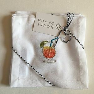 House of Pom Emoji Cocktail Napkins Set of 6.